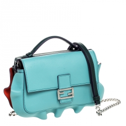 Fendi Multicolor Leather Wave Double Micro Baguette Bag