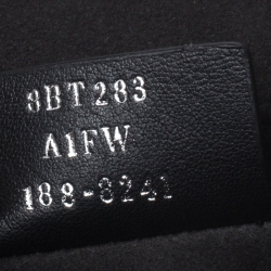 Pre Owned Fendi Black/Beige Embroidered Leather Medium Pearl Kan I Top Handle Bag