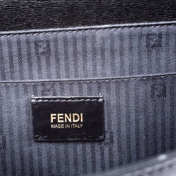 Pre Owned Fendi Black Textured Leather Small Demi Jour Top Handle Bag