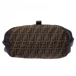 Pre Owned Fendi Tobacco Zucca Canvas and Leather Spy Bag