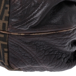 Pre Owned Fendi Tobacco Zucca Canvas and Leather Spy Bag