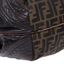 Pre Owned Fendi Tobacco Zucca Canvas and Leather Spy Bag