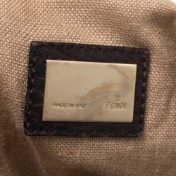 Pre Owned Fendi Tobacco Zucca Canvas and Leather Spy Bag