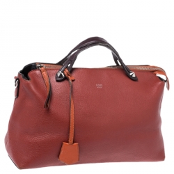 Fendi Rust/Maroon Leather Medium By The Way Boston Bag