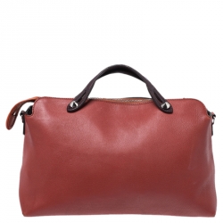 Fendi Rust/Maroon Leather Medium By The Way Boston Bag