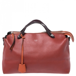 Fendi Rust/Maroon Leather Medium By The Way Boston Bag