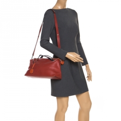Fendi Rust/Maroon Leather Medium By The Way Boston Bag