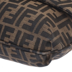 Pre Owned Fendi Tobacco Zucca Canvas and Patent Leather Mia Flap Bag