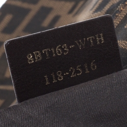 Pre Owned Fendi Tobacco Zucca Canvas and Patent Leather Mia Flap Bag