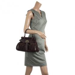 Pre Owned Fendi Zucca Brown Suede Small Magic Bag