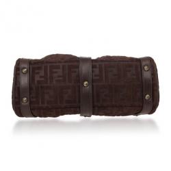 Pre Owned Fendi Zucca Brown Suede Small Magic Bag
