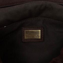 Pre Owned Fendi Zucca Brown Suede Small Magic Bag