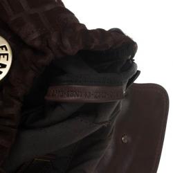 Pre Owned Fendi Zucca Brown Suede Small Magic Bag