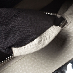 Pre Owned Fendi Grey Selleria Leather Medium Peekaboo Top Handle Bag