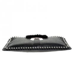 Pre Owned Fendi Black Saffiano Leather Karlito Clutch