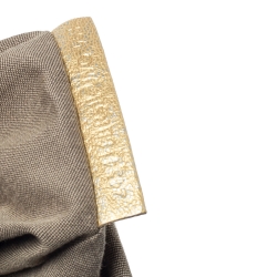 Pre Owned Fendi Gold Holographic Textured Leather Spy Bag