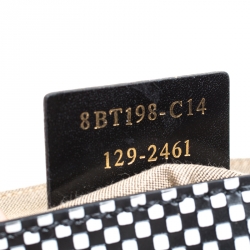 Pre Owned Fendi Black/White Checkered Leather Small Chameleon Crossbody Bags