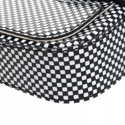 Pre Owned Fendi Black/White Checkered Leather Small Chameleon Crossbody Bags
