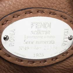 Pre Owned Fendi Black Selleria Leather Medium Peekaboo Top Handle Bag