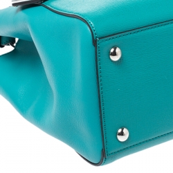 Pre Owned Fendi Turquoise Leather Petit 2Jours Tote