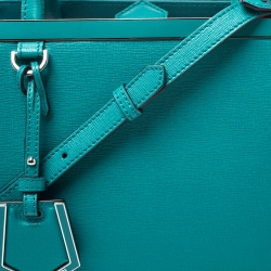 Pre Owned Fendi Turquoise Leather Petit 2Jours Tote