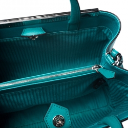 Pre Owned Fendi Turquoise Leather Petit 2Jours Tote