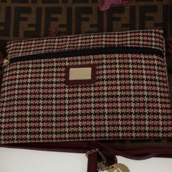 مملوكة مسبقًا Fendi Tobacco Zucca Canvas 'Roll' Horse Detail Tote 