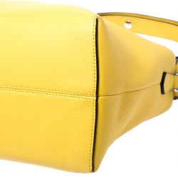 Pre Owned Fendi Yellow Leather Medium By The Way Boston Bag