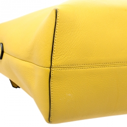 Pre Owned Fendi Yellow Leather Medium By The Way Boston Bag