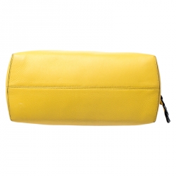 Pre Owned Fendi Yellow Leather Medium By The Way Boston Bag