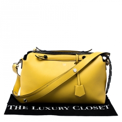Pre Owned Fendi Yellow Leather Medium By The Way Boston Bag
