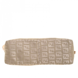 Fendi Beige Zucchino Canvas Small Baguette