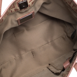 Pre Owned Fendi Light Pink/Beige Zucchino Canvas and Leather Tote