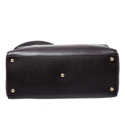 Pre Owned Fendi Dark Brown Leather Medium 2jours Tote