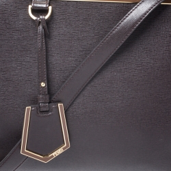 Pre Owned Fendi Dark Brown Leather Medium 2jours Tote
