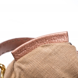 Pre Owned Fendi Metallic Pink Seleria Leather Medium Made To Order Peekaboo Top Handle Bag