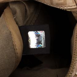 Pre Owned Fendi Beige Blush and Cream Zucchino Spalmati Boston Satchel