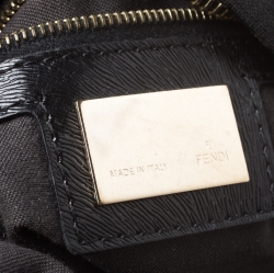 Pre Owned Fendi Black Zucca Canvas Chef Chain Link Hobo