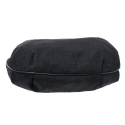 Pre Owned Fendi Black Zucca Canvas Chef Chain Link Hobo