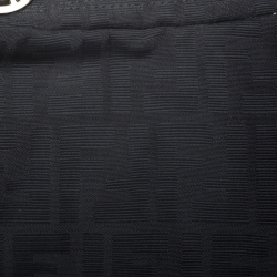 Pre Owned Fendi Black Zucca Canvas Chef Chain Link Hobo