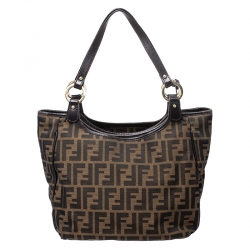 Pre Owned Fendi Tobacco Zucca Canvas Chef Shopper Tote