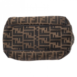 Pre Owned Fendi Tobacco Zucca Canvas Chef Shopper Tote