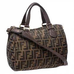 Fendi Tobacco Zucca Canvas Small Boston Bag