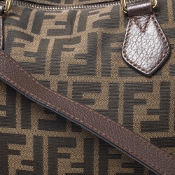 Fendi Tobacco Zucca Canvas Small Boston Bag