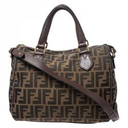 Fendi Tobacco Zucca Canvas Small Boston Bag
