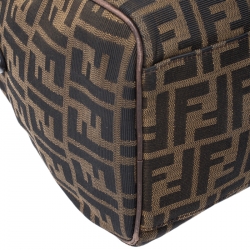 Fendi Tobacco Zucca Canvas Small Boston Bag