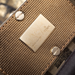 Pre Owned Fendi Gold/Brown Zucca Shimmering Fabric Small Mia Shoulder Bag