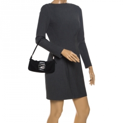 Pre Owned Fendi Black Fabric and Leather Mama Baguette Bag