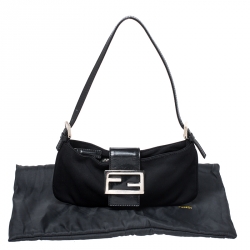 Pre Owned Fendi Black Fabric and Leather Mama Baguette Bag
