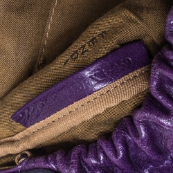Pre Owned Fendi Purple Embossed Leather Magic Top Handle Bag